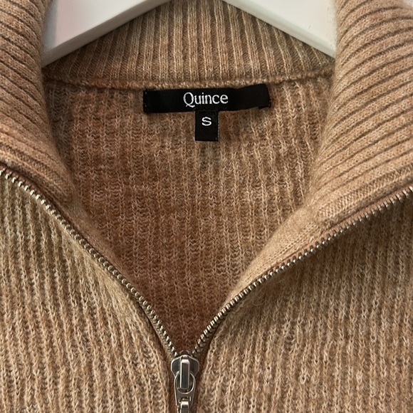 Quince Light Brown Quarter Zip Sweater - Picture 2 of 3